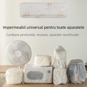 Husă mare anti-praf pentru electrocasnice – protejează ventilatoarele, încălzitoarele, purificătoarele de aer și frigidere.