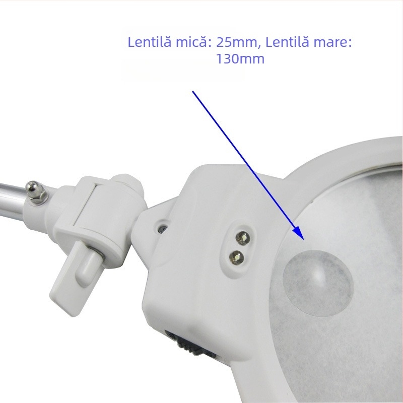 Chuda 3B-1A Lupa cu suport și iluminare LED, pliabilă, 5×/3×, Ø130 mm
