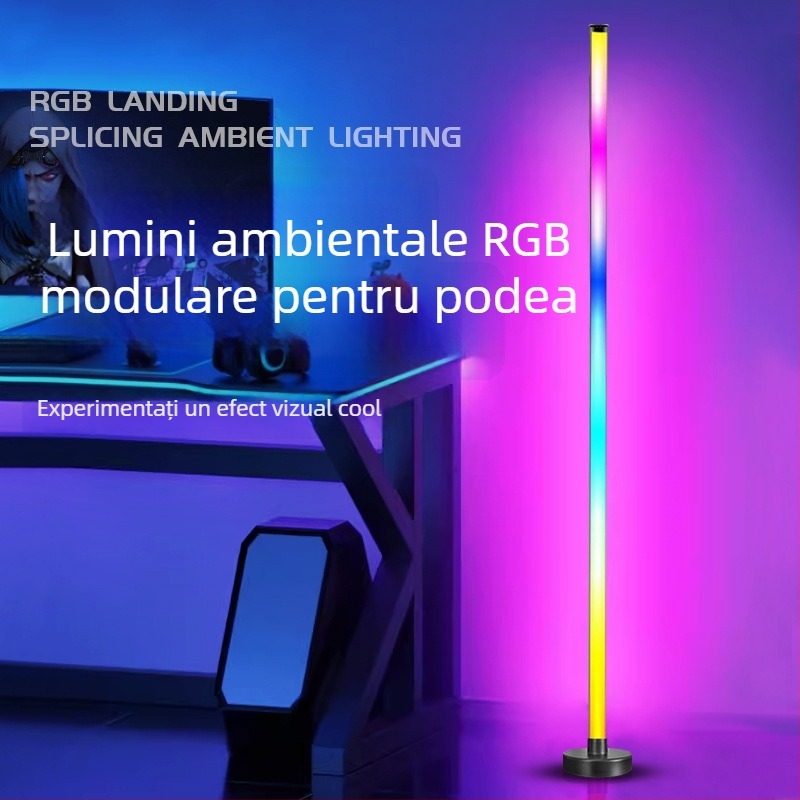 Lampă de colț RGB, iluminare ambientală, design DIY modular, lampă pentru dormitor, alimentare USB, control prin aplicație