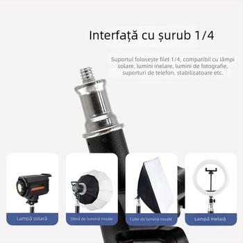 Suport pentru telefon pentru live streaming, trepied telescopic cu nivel, trepied pe podea pentru fotografie, înălțime 2,1 m