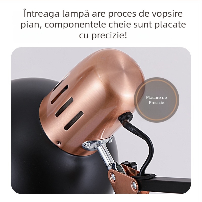 Lampă de podea din metal, finisaj cromat electrolitic, stil european-american, pentru studiu, dormitor, birou, sufragerie