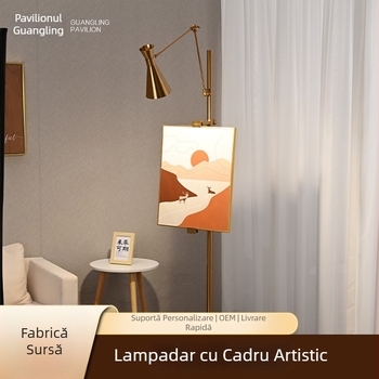 Lampă de podea nordică cu clipuri pentru imagini, potrivită pentru living, dormitor și birou, stil designer minimalist, iluminare prietenoasă cu ochii