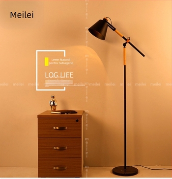 Lampa de podea Nordic industrial, neagră, lampă de citit cu protecție pentru ochi pentru sufragerie