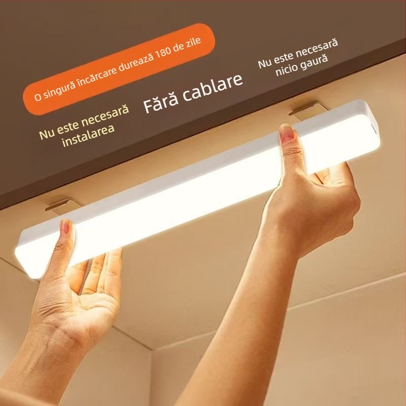 Lampă de noapte LED cu senzor de mișcare pentru casă, dormitor și hol, design subțire în formă de bandă, lumină difuză