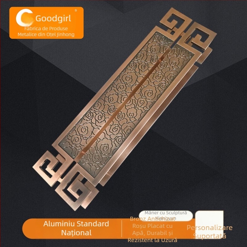 Mâner de ușă din sticlă personalizat, gravare gratuită, motiv nor, aliaj de aluminiu, pentru uși din sticlă, metal și lemn, design push-pull