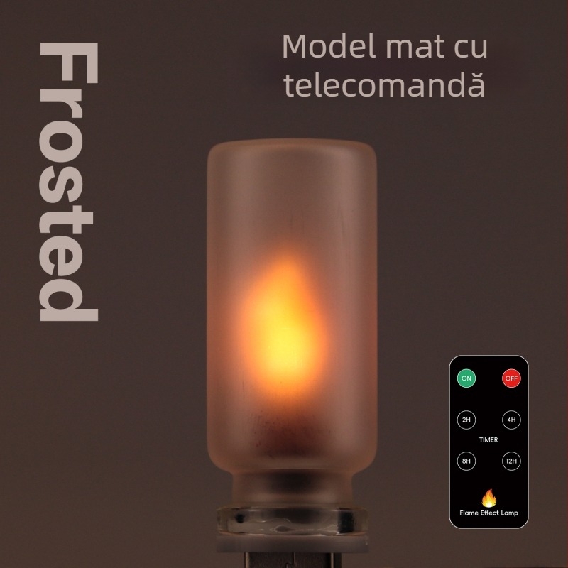 Lampă LED cu flacără, efect de flacără realist, lumânare digitală, veioză de noapte, atmosferă de Crăciun, conectare la priză, model RX9008
