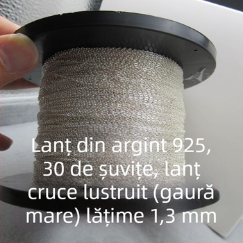 Materiale DIY pentru bijuterii din argint 925: lanț în formă de O, lanț cu cruce lustruit, lanțuri semi-finite în vrac, accesorii cu ciucuri