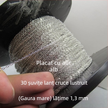 Materiale DIY pentru bijuterii din argint 925: lanț în formă de O, lanț cu cruce lustruit, lanțuri semi-finite în vrac, accesorii cu ciucuri