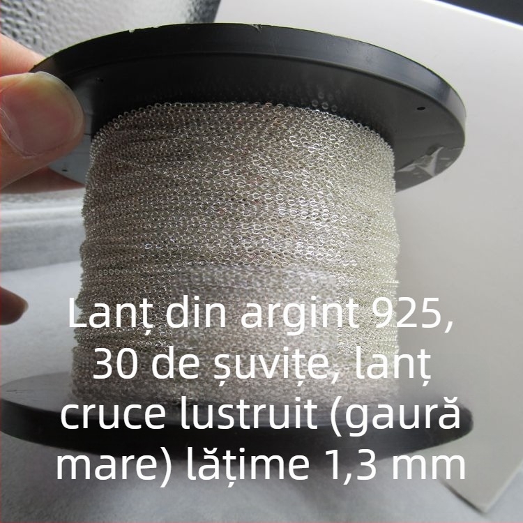 Materiale DIY pentru bijuterii din argint 925: lanț în formă de O, lanț cu cruce lustruit, lanțuri semi-finite în vrac, accesorii cu ciucuri