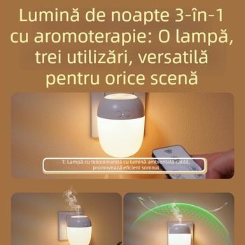 Lampă de noapte cu telecomandă pentru dormitor, alimentare la priză, senzor de lumină, protecție pentru ochi, lampă lângă pat pentru hrănirea bebelușului și lampă pentru copii cu repelent împotriva țânțarilor