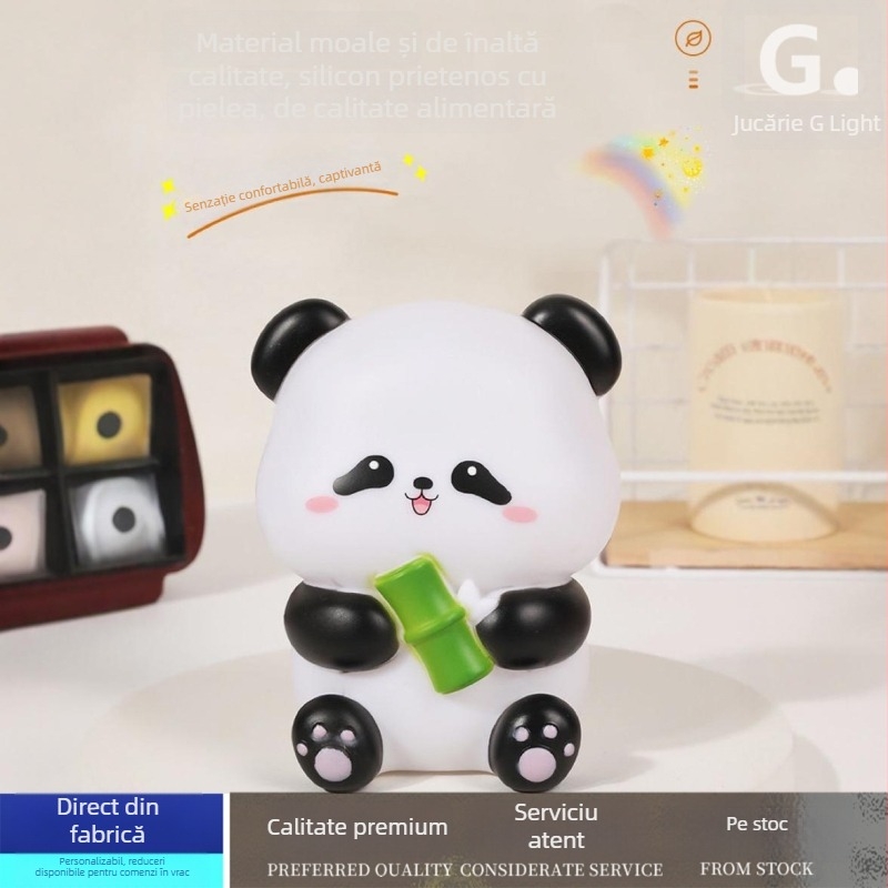 Lampa Panda LED cu încărcare USB, lampă de birou drăguță pentru copii, protecție a ochilor