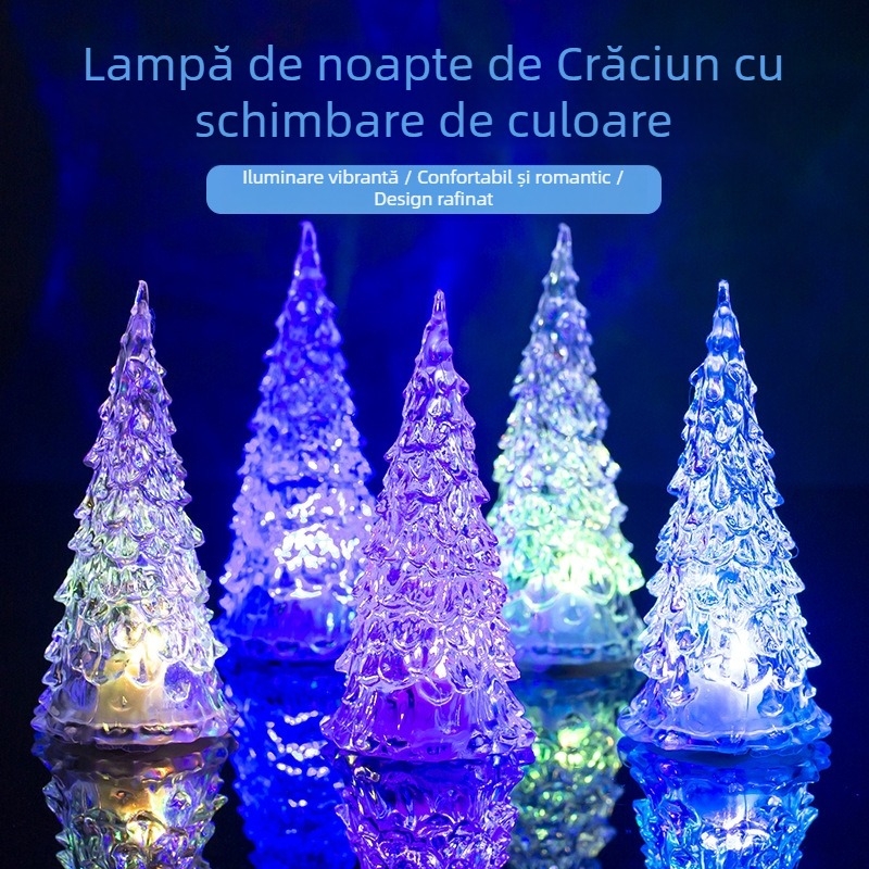 Lampă de veghe acrilică pentru bradul de Crăciun, multicolor