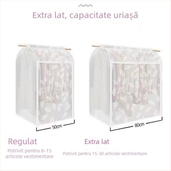 Protecție transparentă împotriva prafului pentru haine, cu design tridimensional, pentru rochii, paltoane și costume