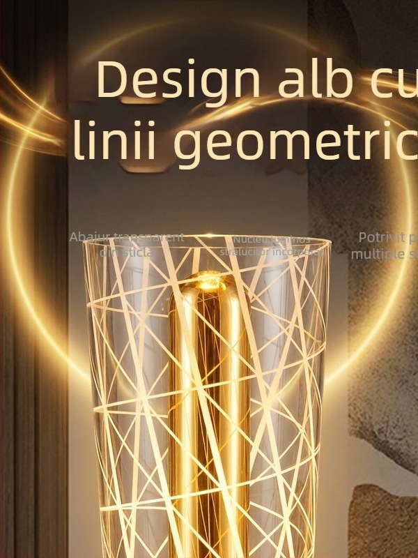 Lampa de noptieră cu lumină ambientală decorativă din acril, stil Nordic, senzație de lux, alimentare prin baterie cu posibilitatea conectării la priză, lumină de noapte pentru dormitor