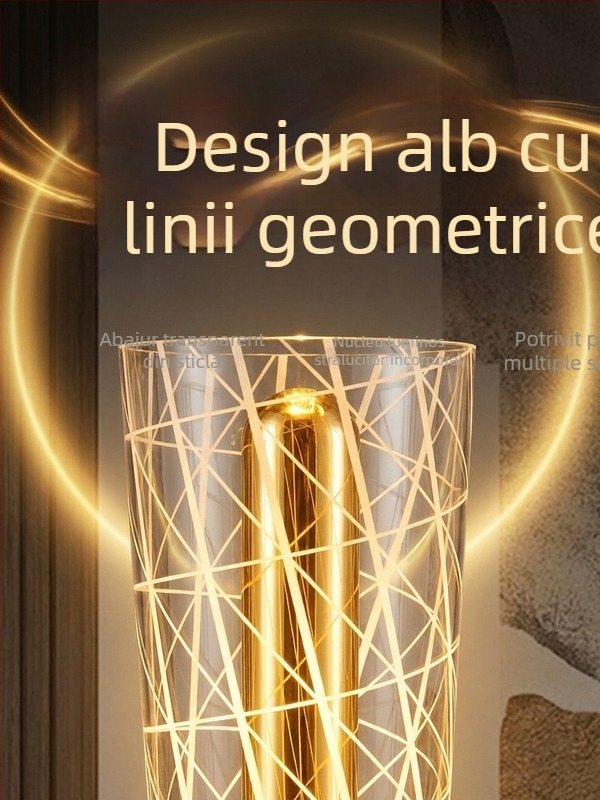 Lampa de noptieră cu lumină ambientală decorativă din acril, stil Nordic, senzație de lux, alimentare prin baterie cu posibilitatea conectării la priză, lumină de noapte pentru dormitor