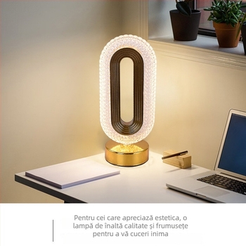 Lampă de noptiere modernă, cu design personalizat, lux discret și senzație premium; lampă decorativă pentru ambientul casei.