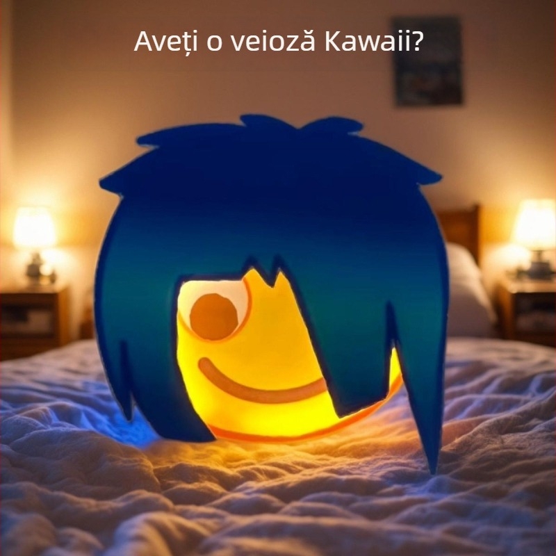 Lampă de noapte emoji în stil TikTok, cu magnet, lampă de perete reîncărcabilă pentru somn