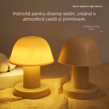 Lumină de noapte cu formă de ciupercă pentru dormitor și cămin, veioză mică de masă, iluminare ambientală caldă, decor pe birou