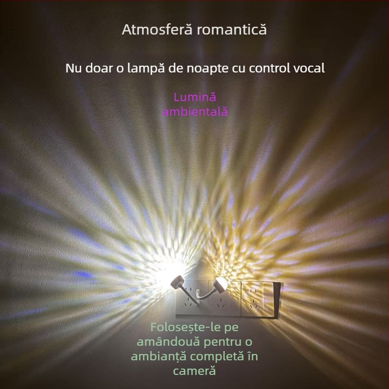 Proiecție visătoare a cerului înstelat, lampă ambiental USB, lampă de noapte bilingvă chinezo-engleză