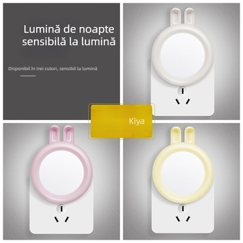 Lampă de noapte personalizată în formă de iepuraș, cu senzor de lumină – veioză de noptieră pentru alăptare noaptea