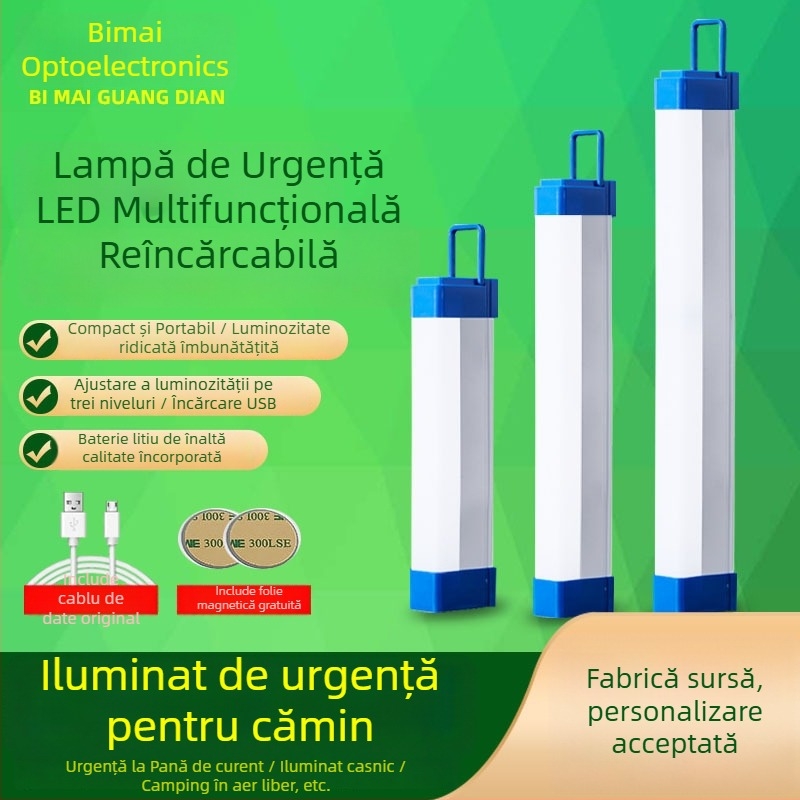 Lampă LED reîncărcabilă pentru urgențe cu iluminare magnetică, pentru uz casnic și în exterior
