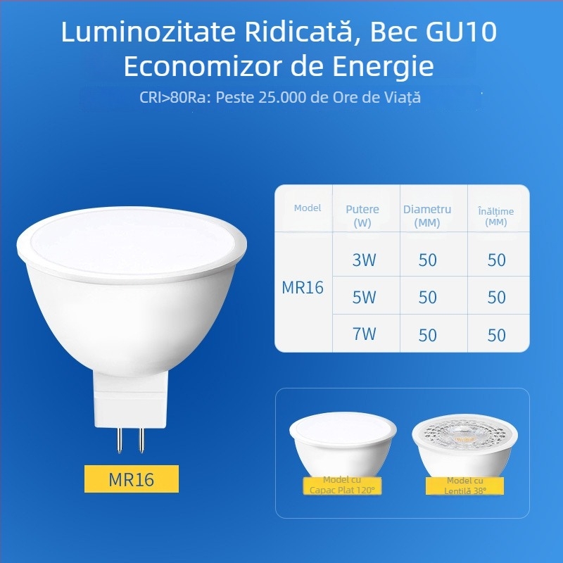 MR16 GU5.3 LED sursă de lumină pentru iluminare pe șină, 12V tensiune joasă