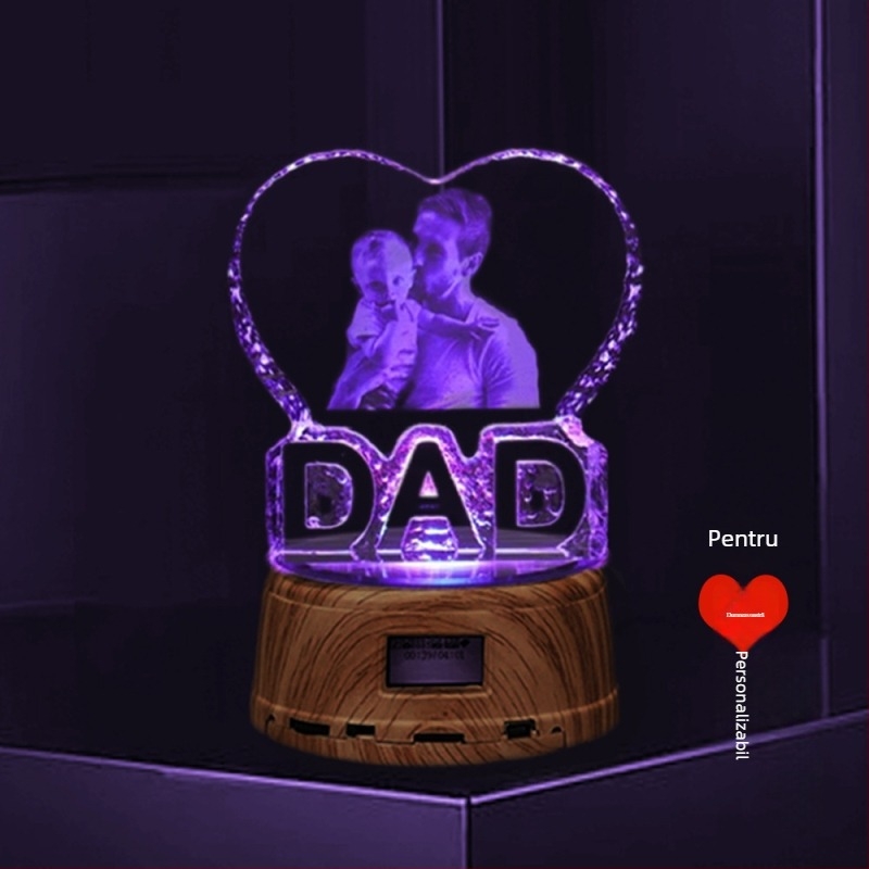 Lumină de noapte LED 3D personalizată în formă de inimă – cadou pentru ziua de naștere și nunță