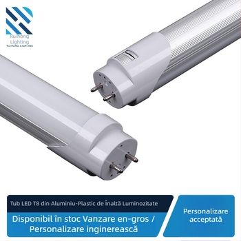 Tub LED T8, 1,2 m, cu suport, tub LED split din aluminiu-plastic, personalizabil