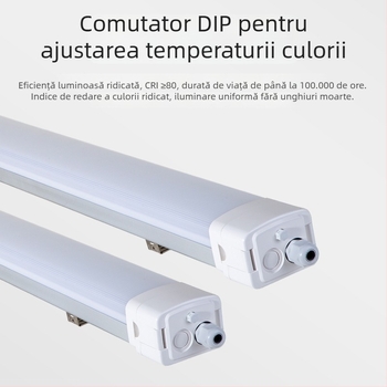 Lampa LED cu carcasă din aluminiu-plastic, IP65, rezistentă la umiditate, cu senzor, pentru garaj și subsol, 40W, 5200 lm, iluminare puternică