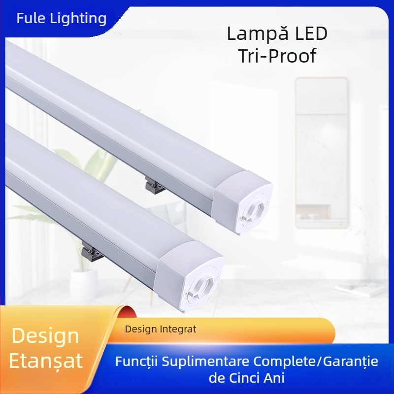 Lampa LED cu carcasă din aluminiu-plastic, IP65, rezistentă la umiditate, cu senzor, pentru garaj și subsol, 40W, 5200 lm, iluminare puternică