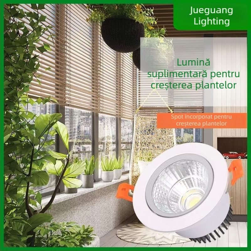 Lampa pentru plante de interior cu spectru complet LED, corp încastrat în plafon, unghi reglabil
