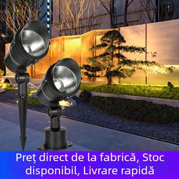 Lumină de exterior pe țăruș pentru curte și grădină, proiector COB pentru copaci, iluminat peisaj