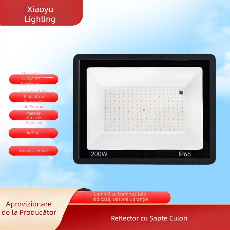 Proiector LED cu senzor de mișcare IR, RGB schimbare culoare, exterior IP66 rezistent la apă