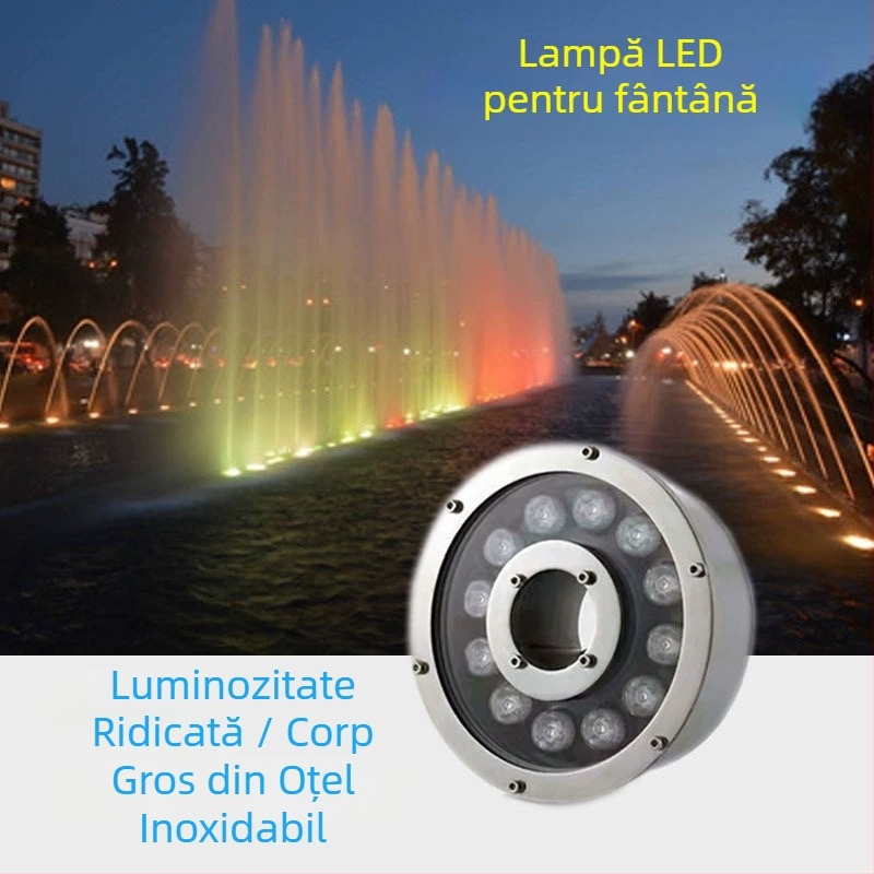 Lumină LED subacvatică pentru piscine și iazuri, iluminare de fântână, RGB, IP65, 12V/24V