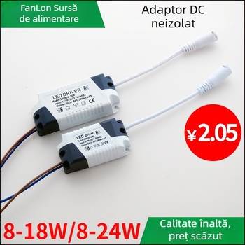 Driver panou LED, 8-18W, 12W, 24W, tensiune de intrare largă, curent constant, neizolat, sursă de alimentare ultra-subțire pentru panouri cu conector DC feminin