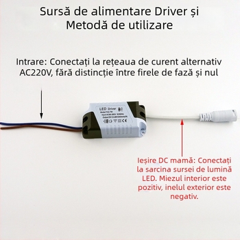 Driver panou LED, 8-18W, 12W, 24W, tensiune de intrare largă, curent constant, neizolat, sursă de alimentare ultra-subțire pentru panouri cu conector DC feminin