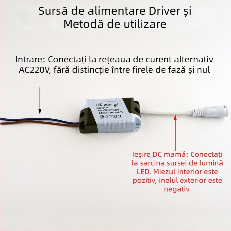 Driver panou LED, 8-18W, 12W, 24W, tensiune de intrare largă, curent constant, neizolat, sursă de alimentare ultra-subțire pentru panouri cu conector DC feminin
