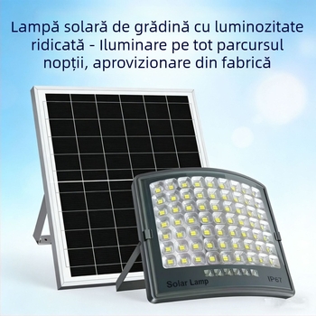 Proiector LED solar exterior, impermeabil pentru grădină, 100W–200W, IP67