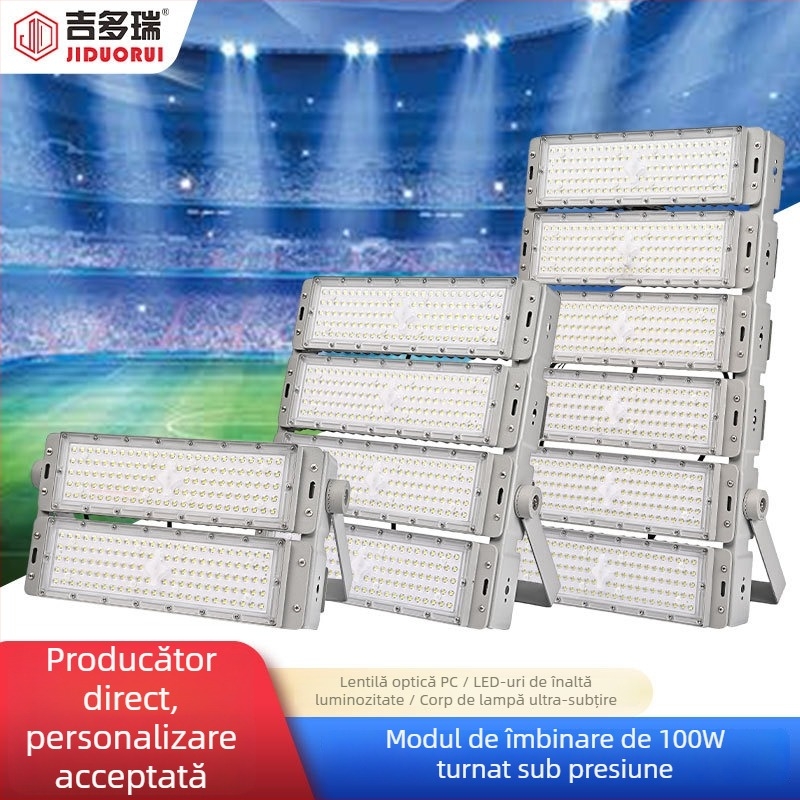 Modul LED de 100W, carcasă din aluminiu turnat, proiector exterior IP65 pentru curte, piață și tunel
