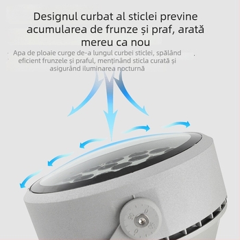 Lumină LED pentru copaci, exterior, rezistentă la apă, proiecție arc, reflector circular cu auto-curățare, 36 LED, 12–54W, carcasă din aluminiu gri, IP65, unghi de fascicul 45°, model JSL-1081