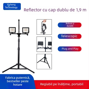 Proiector LED multifuncțional, reîncărcabil, cu trepied, impermeabil pentru iluminare de urgență