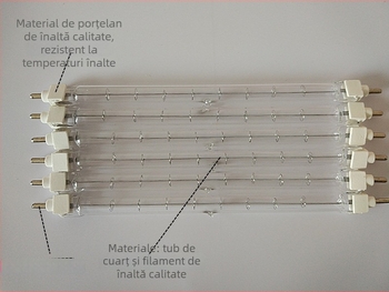Tubă lampă cu clips 1000W wolfram iod, lampă halogenă, 220V cu suport filament