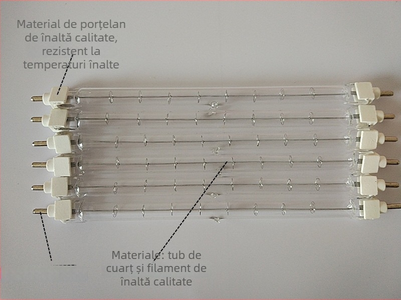 Tubă lampă cu clips 1000W wolfram iod, lampă halogenă, 220V cu suport filament