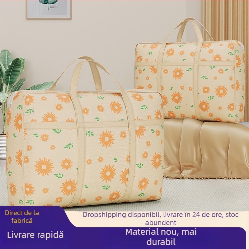 Geantă H-Style pentru pături și haine, pungă portabilă de mutare, cutie de depozitare pliabilă pentru dormitor, capacitate mare