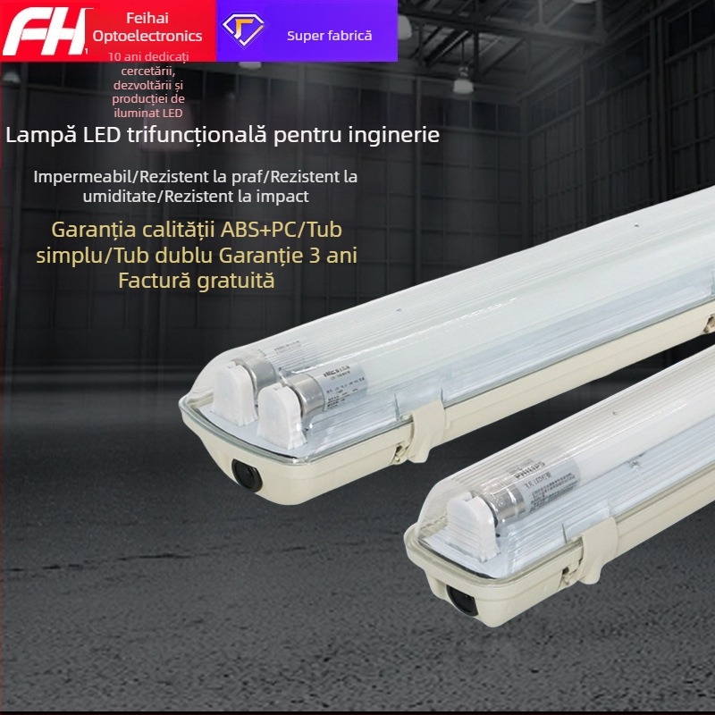 LED T8 cu carcasă rezistentă la apă, praf și explozie – ansamblu de montaj cu suport pentru tuburi simple sau duble