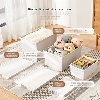 Xingyou Cutie de depozitare din plastic extra mare, groasă, pentru șifonier, organizator casnic, protecție împotriva prafului, cu capac