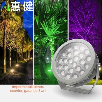 Proiector LED circular exterior cu culoare a carcasei personalizabilă, impermeabil, fascicul 45°, carcasă din alumniu, IP65, 12-36W, până la 5000 lm, OSRAM LED, temperatură culoare: alb cald / alb neutru / galben