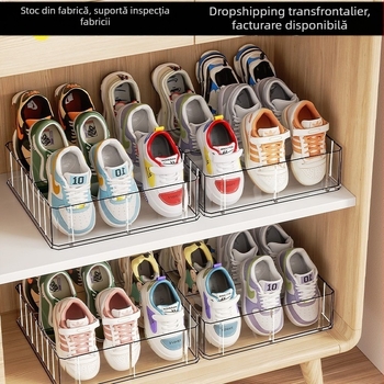 Cutie de depozitare pentru pantofi pentru copii, cu compartimente, suport din acrilic transparent