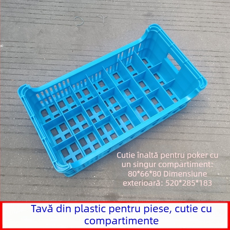 Cutie de depozitare din plastic cu separatoare pentru carduri, organizator robust pentru componente hardware și piese auto, stivabilă cu 21 compartimente