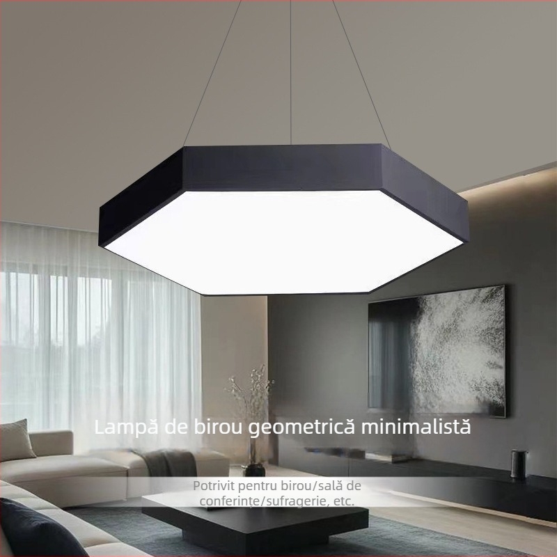 Lampa LED hexagonală suspendată, stil industrial, pentru birou, cafenea, mall și sală de sport, design modular
